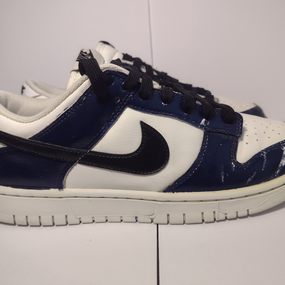 Nike Dunk Low Retro White/Blue Black Size  7.5 - Picture 9 of 13